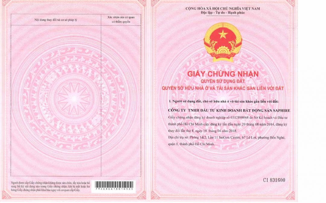 PHÁP LÝ ĐẦY ĐỦ DỰ ÁN SAFIRA