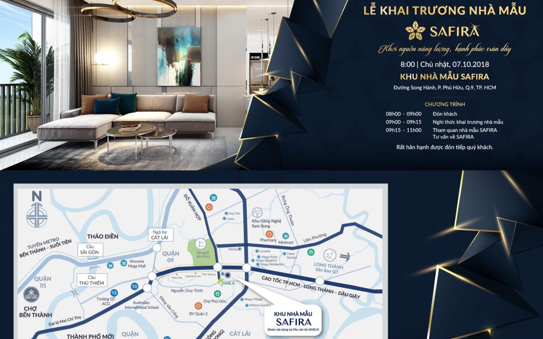 thiệp mời khai trương nhà mẫu safira
